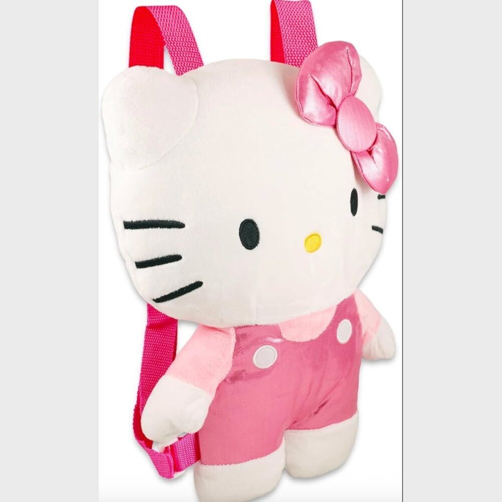 Hello Kitty Pink Shiny Plush Backpack Gift for Fans of All Ages 14" - Picture 3 of 4